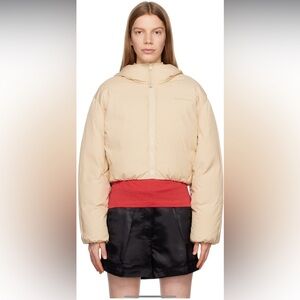 Acne Studios Beige Hooded Down Jacket